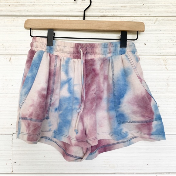 Vici Pants - Vici Blue and Pink Tie Dye Lounge Shorts